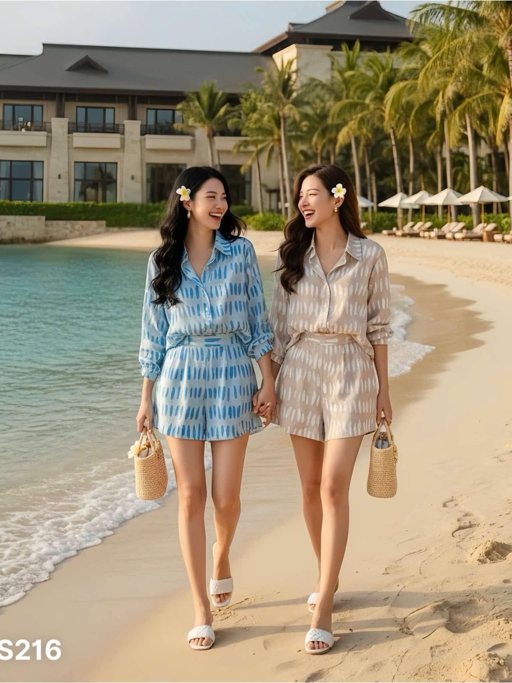 Women's Blue Tie-Waist Beach Coverup Romper